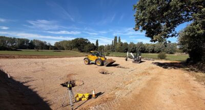 Farm building foundations telehandler and digger